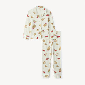 Set pyjama long en interlock imprimé Noël pour fille  Main Set pyjama long en interlock imprimé Noël pour fille