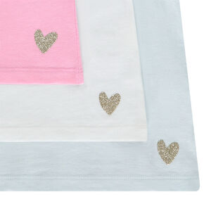 Pack de 3 camisetas de manga corta lisas para bebé niña 