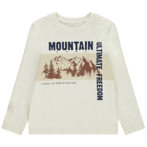 Camiseta de manga larga con estampado de montañas para niño 