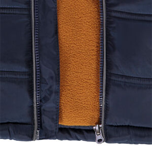 Plumífero acolchado con capucha y forro micropolar para bebé niño 