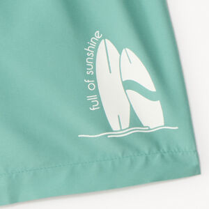 Short de baño liso con estampado de surf para niño 
