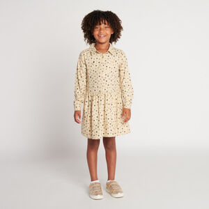 Robe manches longues imprimé étoiles pour fille   Main Robe manches longues imprimé étoiles pour fille