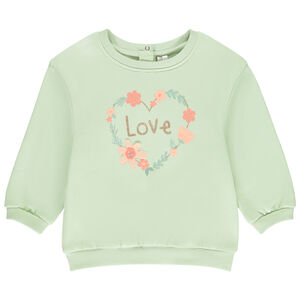 Sudadera de felpa oversize con motivo fantasía para niña. 