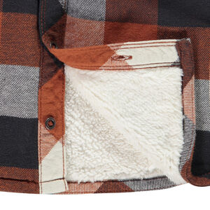 Camisa de franela con forro de sherpa a cuadros para niño 