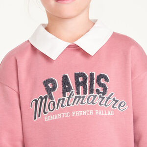 Robe effet sweat pour filles avec col chemise. 