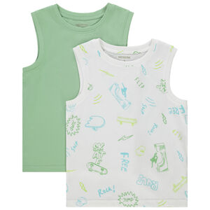 Lote de 2 camisetas sin mangas de fantasía para niño 