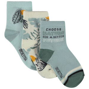 Pack de 3 pares de calcetines con estampado de hojas para niño  Main Pack de 3 pares de calcetines con estampado de hojas para niño