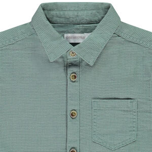 Camisa de manga larga con efecto de panal para niño 