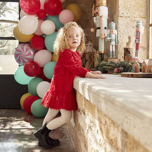 Vestido de fiesta de tul con estampado de corazones para bebé niña 