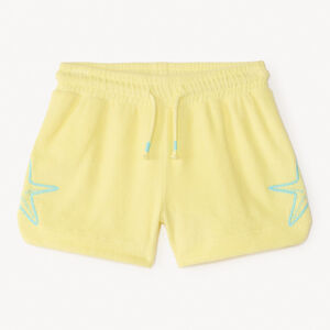 Short de felpa con bordado de estrella de mar para niña 
