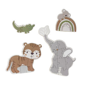 Lote de 4 puzzles evolutivos de 2 a 12 piezas Animales 