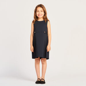 Robe sans manches en toile uni pour fille   Main Robe sans manches en toile uni pour fille