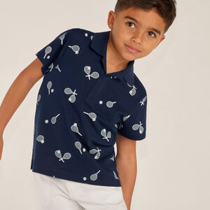 Polo de manga corta con estampado divertido para niño 
