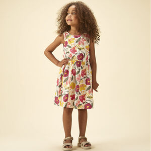Vestido sin mangas con estampado floral y aberturas laterales para niña 