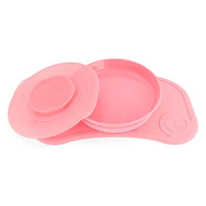 Set bandeja Click Mat Mini + Plato 6+ meses - Rosa Pastel 