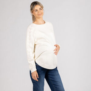 Suéter de punto con mangas caladas para mujer 