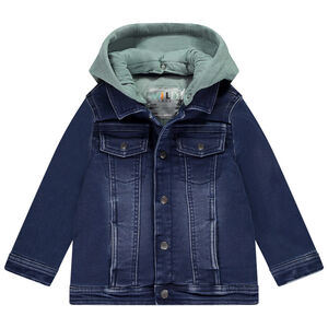 Chaqueta vaquera con capucha de felpa desmontable para bebé niño 