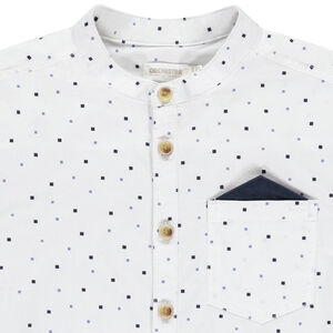 Camisa de manga corta con estampado de cuadros y pañuelo para niño  Main Camisa de manga corta con estampado de cuadros y pañuelo para niño