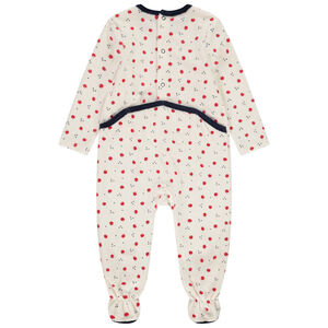 Pack de 3 peleles de terciopelo con estampado de manzanas para bebé niña 