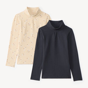 Conjunto de 2 camisetas de cuello alto para niña 