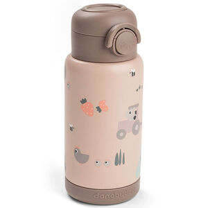 Gourde isotherme avec paille 340ml Tiny Farme Rose 