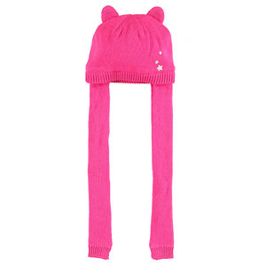 Gorro/bufanda con pequeñas estrellas y orejas en relieve 