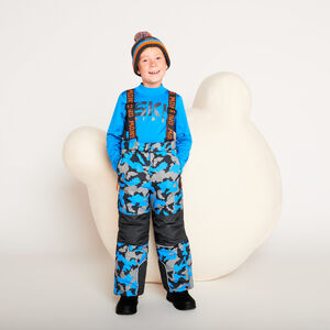 Pantalon de ski imprimé camouflage à bretelles amovibles pour garçon   Main Pantalon de ski imprimé camouflage à bretelles amovibles pour garçon