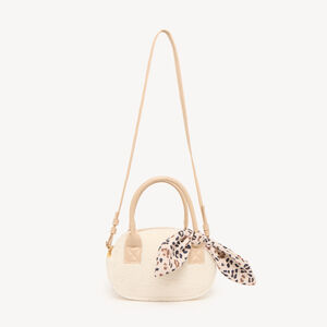 Bolso bandolera de sherpa para niña con lazo de leopardo 