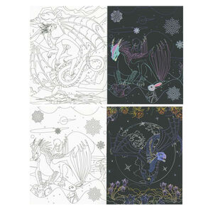 Libro con dibujos para raspar y colorear Dragones +4años 