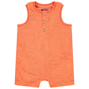 Mono corto de toalla con efecto devorado para bebé niño 