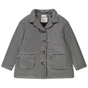 Abrigo de lana con estampado de pata de gallo para niña 