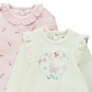 Pack de 2 peleles de terciopelo con estampado floral para bebé niña 