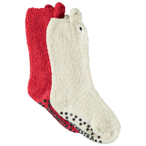 Lote de 2 pares de calcetines altos de Navidad en sherpa para niño  Main Lote de 2 pares de calcetines altos de Navidad en sherpa para niño