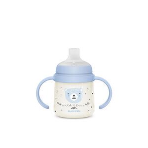 Biberon à anses 150 ml 6M+ Wild & Free Night and Day Bleu 