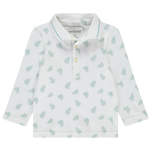 Polo de manga larga estampado de hojas para bebé niño 