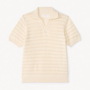 Polo de manga corta de punto con diseño calado para niño 