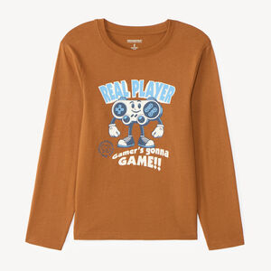 Camiseta de manga larga para niño con estampado divertido 