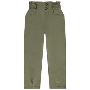 Pantalón paperbag fluido con cintura elástica para niña 