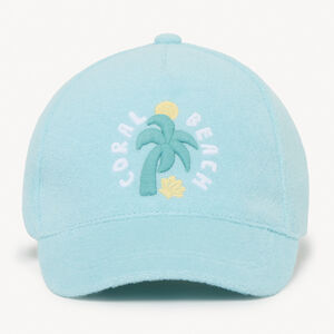 Gorra de rizo con bordado de palmera para bebé niño 