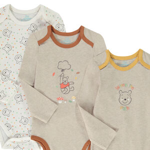Pack de 3 bodies de jersey estampados de Winnie the Pooh para bebé niño 