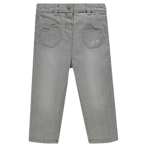 Jeans con cintura elástica y bolsillos 