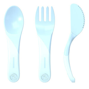 Set de 3 couverts d’apprentissage 6+ mois – Bleu Pastel  