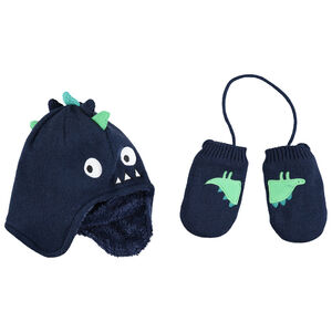 Conjunto de fantasía con gorro y manoplas de punto con forro 