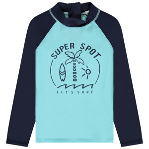 Camiseta de manga larga anti-UV SPF 50+ con estampado de surf para niño 