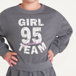 Vestido de sudadera de manga larga para niña efecto 2 en 1. 
