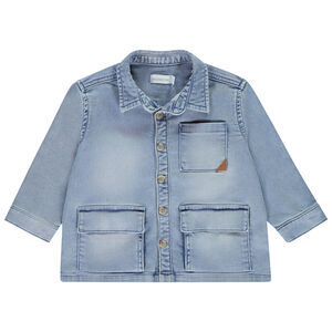 Camisa sobre efecto denim con bolsillos tipo plastrón para bebé niño 