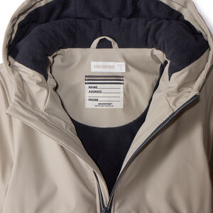 Parka de goma con capucha y forro de micropolar niño. 