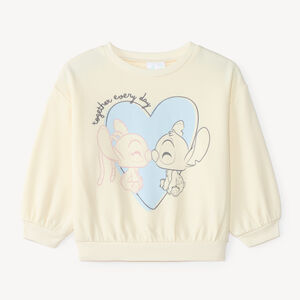 Sudadera oversized para bebé niña con estampado de Stitch y Angel de Disney. 