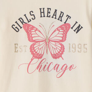 Camiseta de manga larga con estampado de mariposa niña 