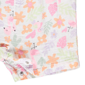 Pelele corto con volantes y estampado fantasía para bebé niña 